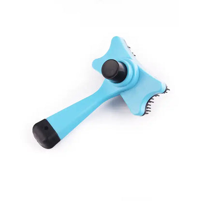 Cat Brush with Push Button Hair Removal Tool