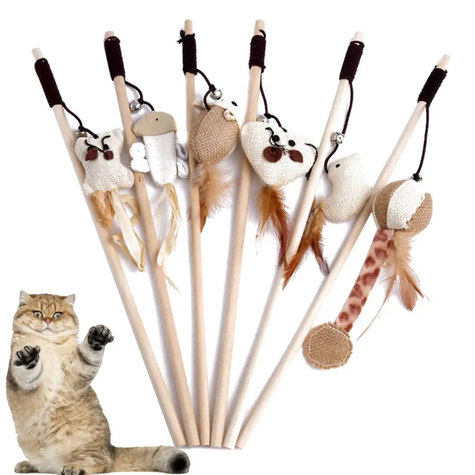 Eco-Friendly Cat Catcher Teaser Wand Cat Toy