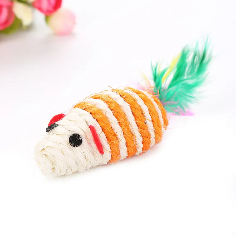 Souris Scratch 'n' Feather en sisal - paquet de 4