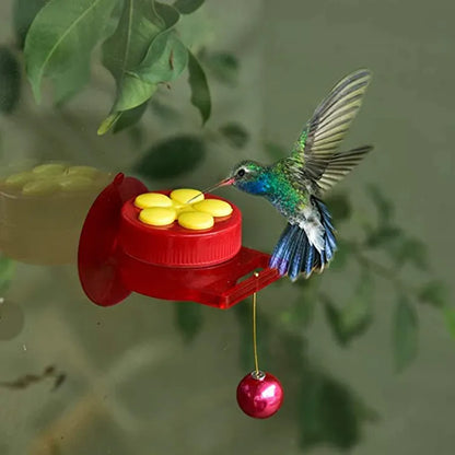 Juego de comedero portátil para colibríes y montaje en ventana 2 en 1