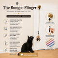 Bungee Flinger™ Interactive Cat Toy | Door Mounted Cat Toy | Elastic Bungee Cat Toy | Replaceable Feather Toy | Indoor Cat Enrichment