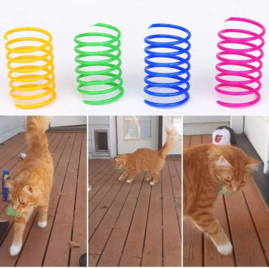 Colorful Coil Cat Toy - 4 Pack