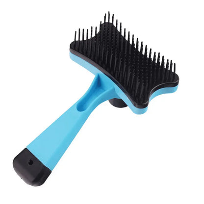 Brosse pour chat avec outil d'épilation à bouton-poussoir