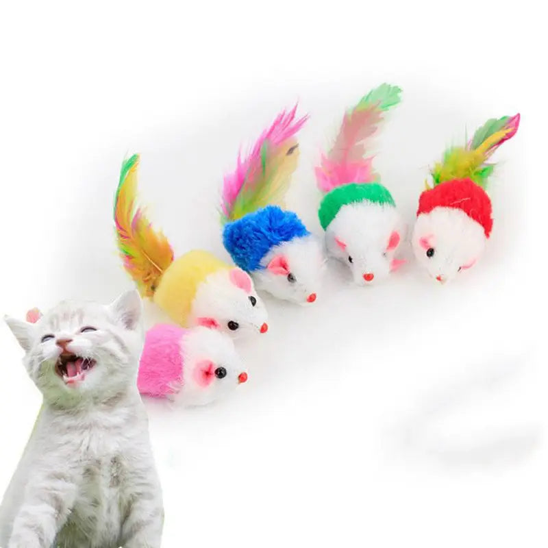 Soft 'n' Feathered Mouse Toy