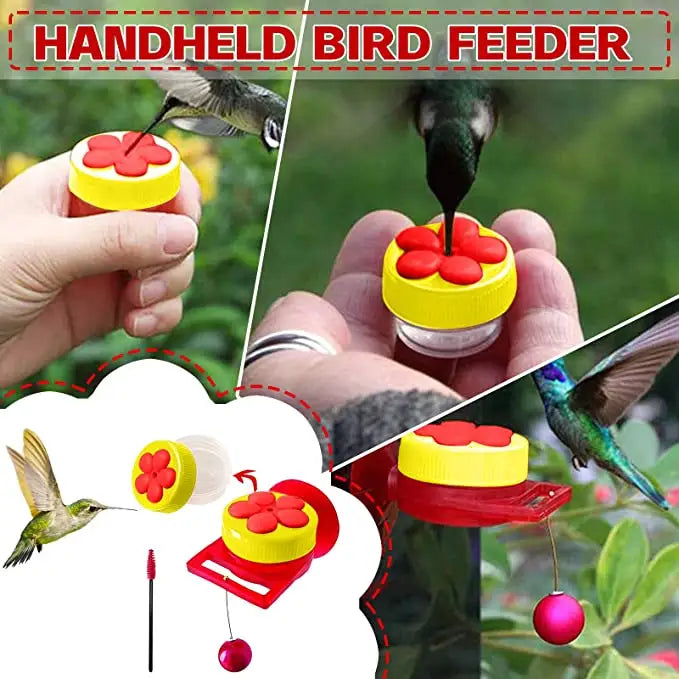 Hummingbird Mouse Porter's Mouse - 2-in-1 Window Mount and Handheld Hummingbird Feeder Set
