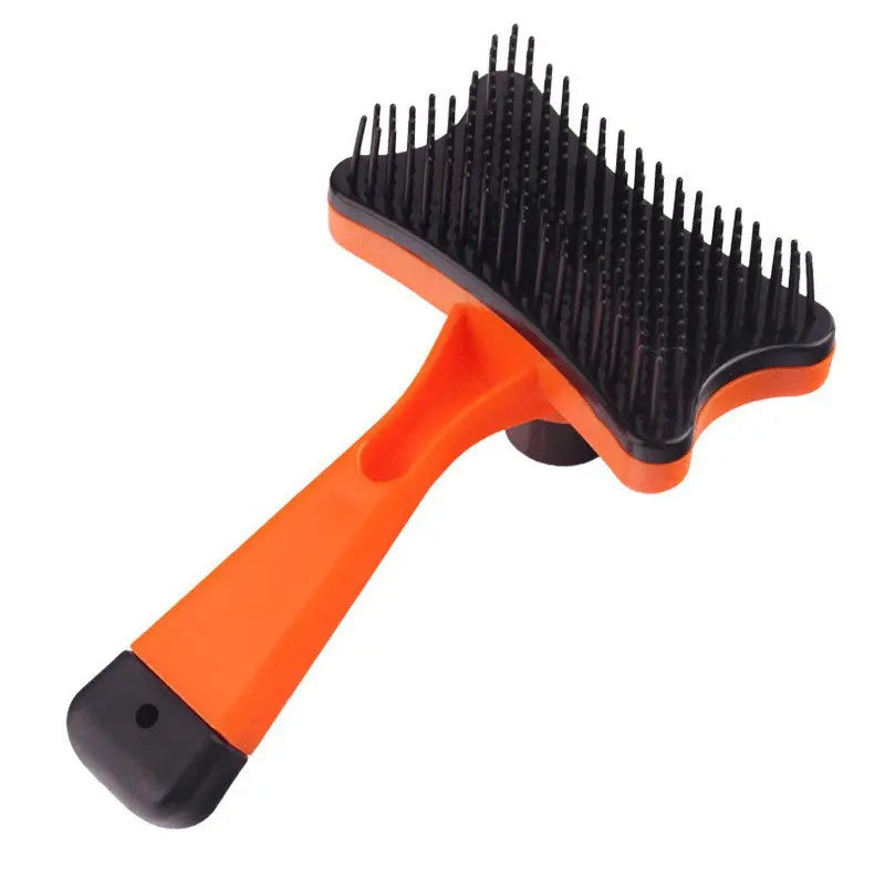 Brosse pour chat avec outil d'épilation à bouton-poussoir