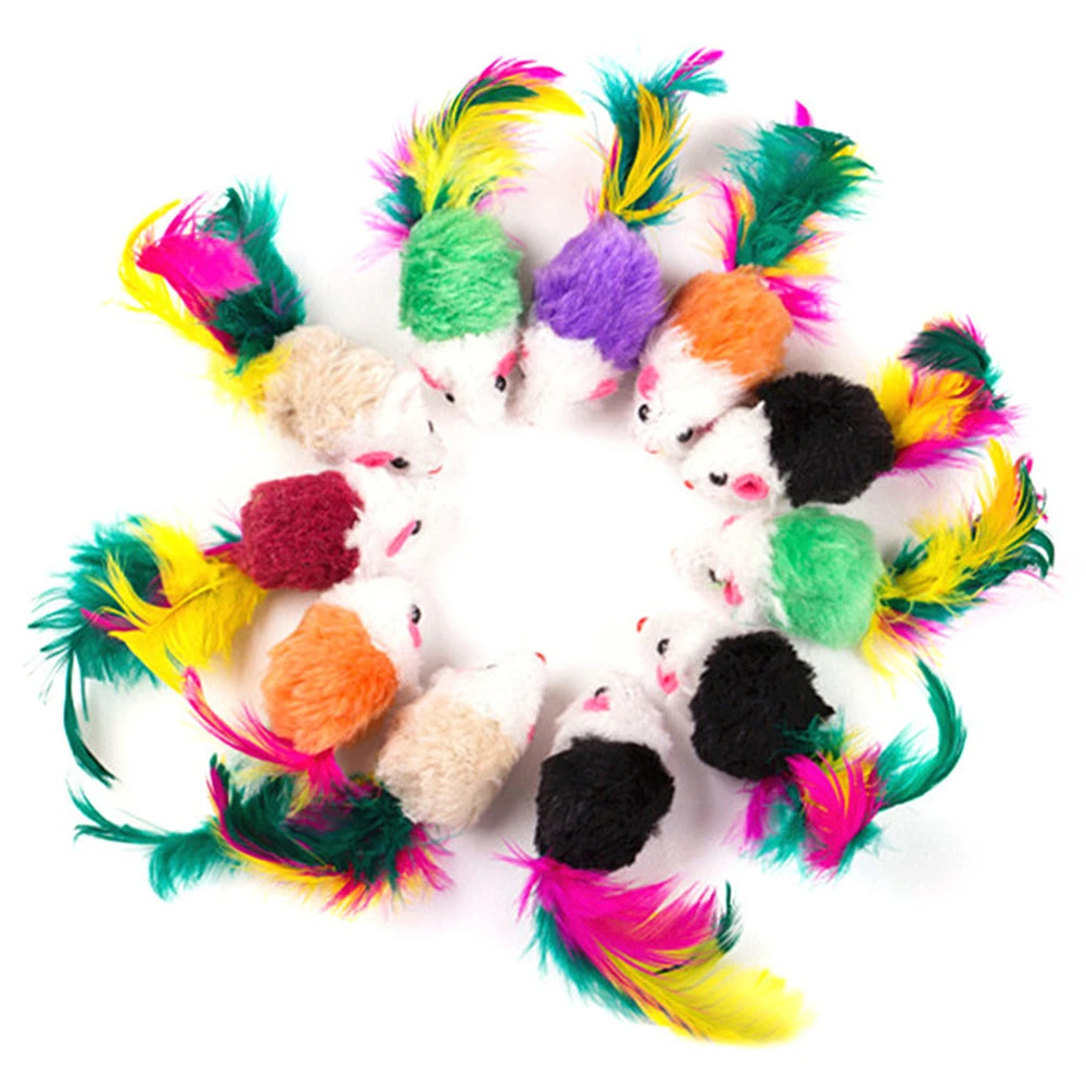 Jouet souris doux à plumes