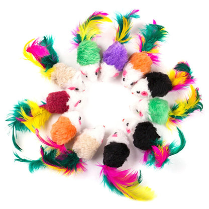 Soft 'n' Feathered Mouse Toy