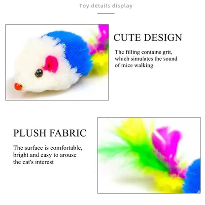 Soft 'n' Feathered Mouse Toy