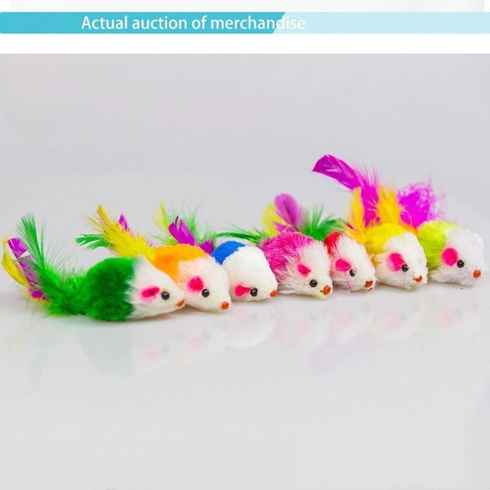 Jouet souris doux à plumes